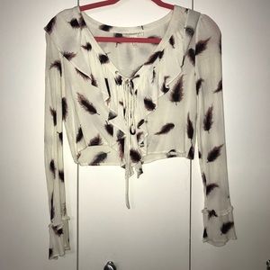 Flare sleeve crop top